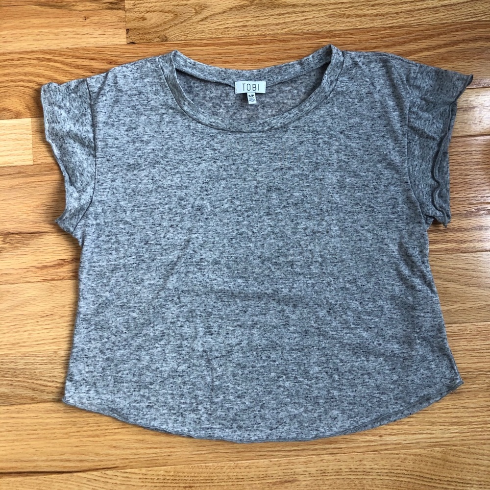 NWOT Gray Crop Tee